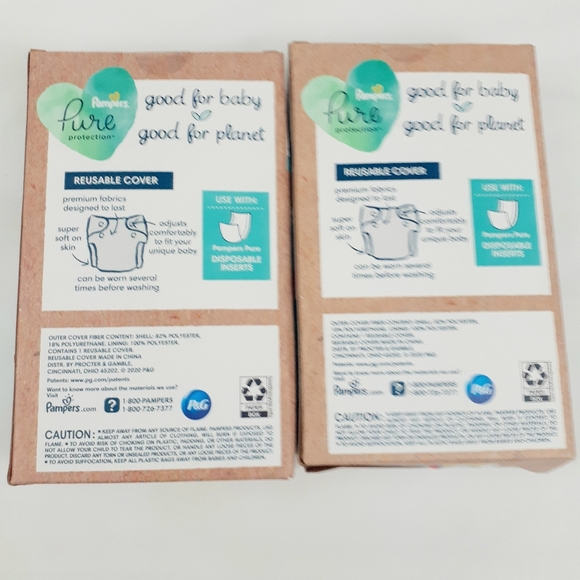 Lot of 2 Pampers Protection Pure Hybrid Diaper Reusable Cover 0-3 M - Picture 8 of 8